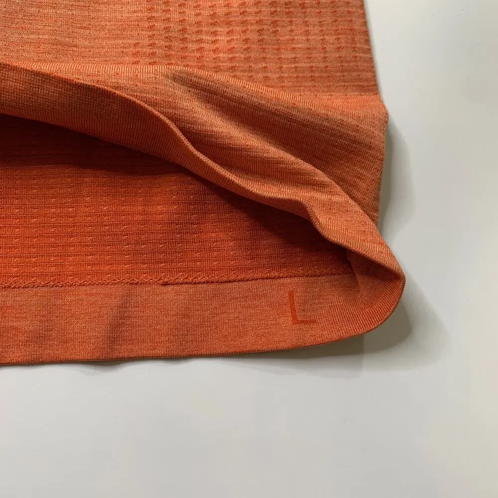 Lululemon Shirt Mens L Large Tangerine Metal Vent Tech Sleeveless Muscle Tank